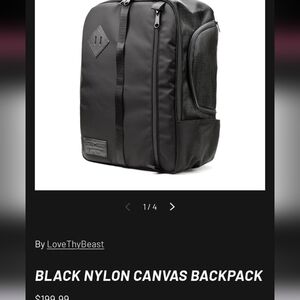 Black Nylon Canvas Backpack